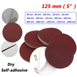 Ø 5" 125 mm Sanding Discs Self Adhesive Backed Sandpaper Abrasive 60 - 2000 Grit - Picture 1 of 7