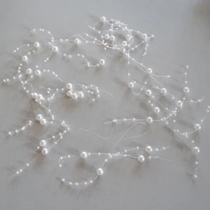 Hochzeit Deko Perlenschnur Haarschmuck Perle Brautstrauß Star weiß 1m - Bild 1 von 4