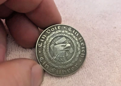 1933 GERMAN War Eagle one people’s Goering REICHSMARK WWII COMMEMORATIVE COIN - Image 1 of 4