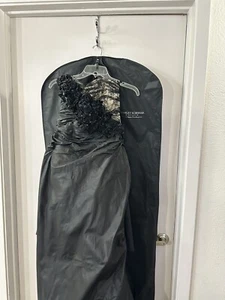 Roland Nivelais Damen Seide schwarz Abendkleid Größe 8 mit Tasche - Bild 1 von 11