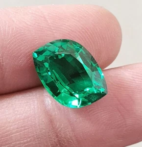 10.51 Ct Lovely Lab Grown Green Zambian Emerald AAA Quality Fancy Cut Loose Gems - Picture 1 of 9