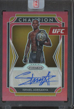 2022 Panini Prizm UFC Champion Red Israel Adesanya 98/99 Auto Autograph