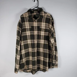 Camisa LL Bean Para Hombres XL Franela Reg Verde Azul A Cuadros Manga Larga Abotonada  - Imagen 1 de 4