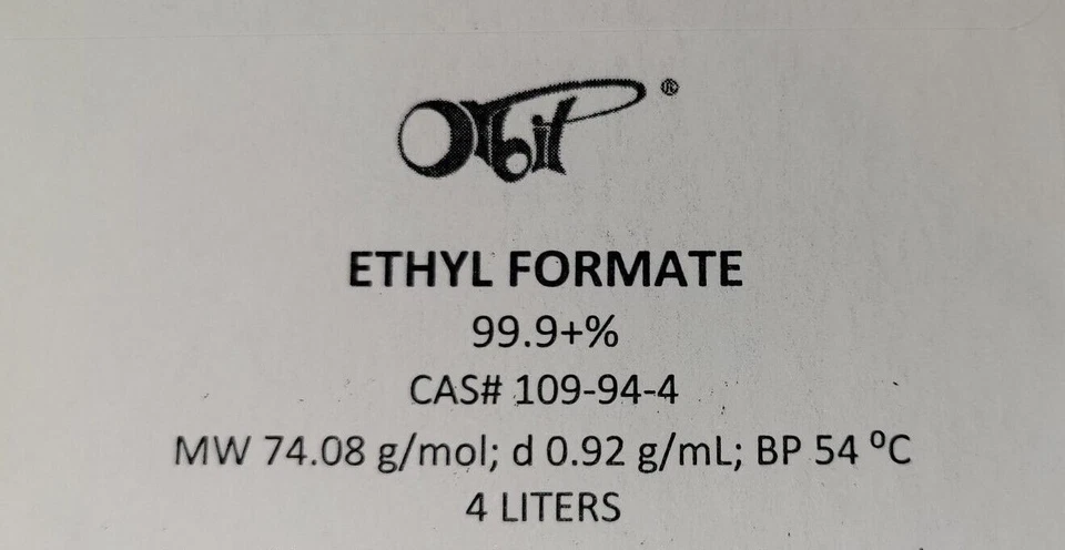 ETHYL FORMATE (99.9+%) 4 LITERS [CAS# 109-94-4] in Amber Glass Fragrance Aroma - Image 1 of 1