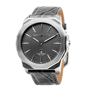 NEU Perry Ellis 46mm Decagon dunkelgrau SS 100M WR Herrenuhr PEW05005-01 Invicta - Bild 1 von 2