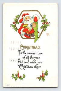 Postcard Christmas Santa Stocking Trumpet 1916 Posted Cleveland Ohio OH Divided - Picture 1 of 2