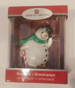 Schneemann American Greetings 2010 Opa Schneemann Ornament neu im Karton  - Bild 1 von 4