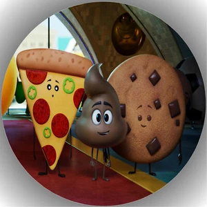 Ostia torta compleanno festa immagine torta fondente cialda emoji il film P14 - Foto 1 di 1