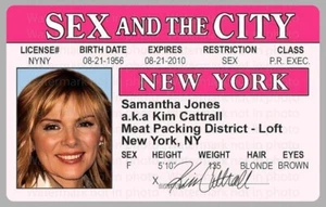 Sex and the City Samantha Jones Kim Cattrall License Card Novelty ID - Picture 1 of 1