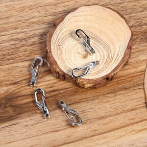 5PCS EDC Alloy Mini Spring Hook Keychain Carabiner Key Clips Hook(silver) - Picture 1 of 7