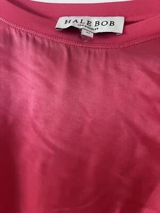 Hale Bob Blouse Top Womens Medium Pink Coral Silk Blend Long Sleeve - Picture 1 of 4