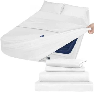4 Piece Bed Sheet Set Fits 16"-24" Air Mattress Extra Deep Pocket Multi-Size - Picture 1 of 8