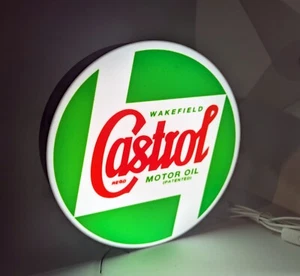 Mancave Garage Bar Desktop Decor USB LED light box CLASSIC sign for CASTROL OIL - Picture 1 of 1