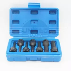 7pc 3/8 Impact Torx Socket Bit Set T20 To T60 Socket Cr-Mo Socket sets Tools - Picture 1 of 4