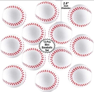 Baseball Mini Sport Balls 12 Pack Squeeze Foam Stress Anxiety Relief Party Favor - Picture 1 of 2
