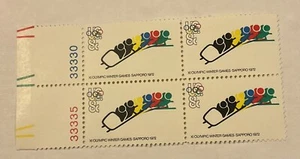 US Scott # 1461 Winter Olympics Bobsled 1972 Plate Block of 4 8 Cents Stamps MNH - Picture 1 of 1
