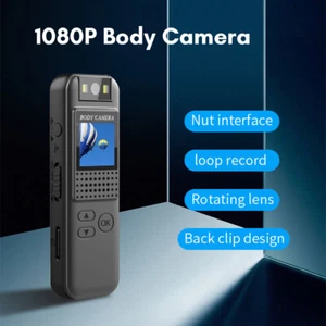 1080P HD Camcorder Mini Body Camera 180° Video DVR IR Night Wearable Cam G7O9 - Picture 1 of 12