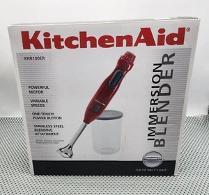 KitchenAid KHB100ER Immersion Blender, Variable Speed Control RED New in Box - Picture 1 of 9