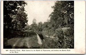 Burnett's Creek, Battle of Tippecanoe, and Battle Field on West, 1908 Postcard - Picture 1 of 2