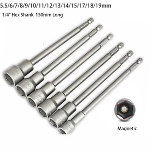 5-19mm Bit-Stecknuss Nuss Steckschlüssel 1/4" Akkuschrauber Eingebautem Magnet - Picture 1 of 22