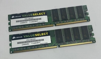 2GB Kit (2 x 1GB) Corsair VS1GB333 PC2700U 333MHz DDR1 Non-ECC Computer Memory - Image 1 of 3