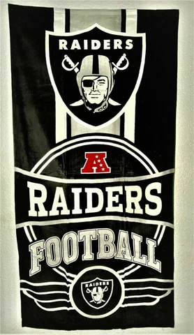 NFL Oakland Raiders 30 x 60 Beach Towel Black One Size Cover