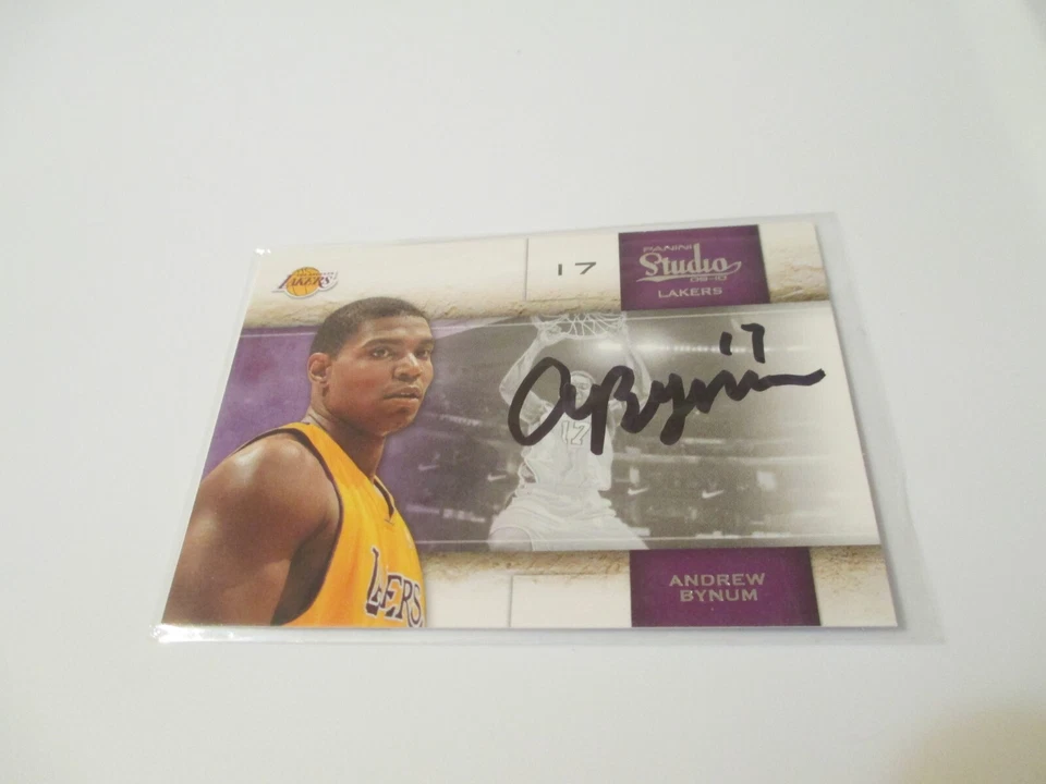 2010 Panini Andrew Bynum Los Angeles Lakers Autographed Basketball Card - Image 1 of 2
