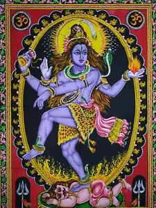 Tapestry Wall Poster Lord Shiva Hindu Shiv Wall Decor Hanging Sequence God Art - Picture 1 of 4
