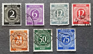 GERMANY Joint Allied 1946 Scott # 531 535 538 539 544 551 553  - Numerals Set - Picture 1 of 1