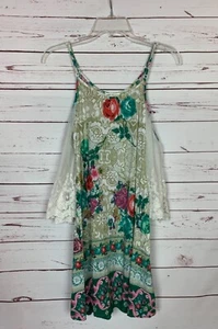 Umgee USA Boutique Women's S Small White & Green Floral Lace Cold Shoulder Dress - Picture 1 of 12