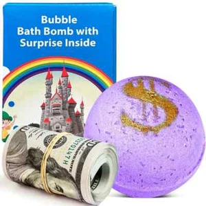1 billete de baño bomba de dinero en efectivo al azar en el interior hecho a mano en EE. UU. con rico aroma a lavanda - Imagen 1 de 9