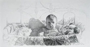 Steve Hanks, "Kali", open ed, 6h x 10,5w Bildgröße, seltene s/w Zeichnung - Bild 1 von 1