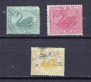 WESTERN AUSTRALIA, 1885-1902 SG#94, 95, 118 USED - Picture 1 of 1