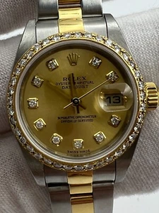 Rolex Lady-Datejust Steel & Gold 79163 Champagne Diamond Dial Oyster Bracelet - Picture 1 of 19