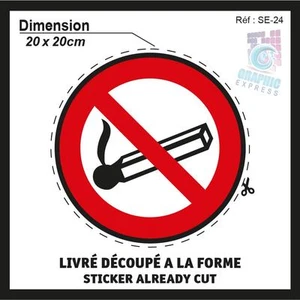 INTERDIT DE FAIRE DU FEU - ALLUMETTE - 20x20cm - STICKERS AUTOCOLLANT - SE-24 - Foto 1 di 1
