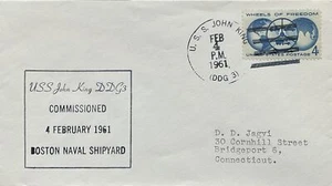 Astillero USS John King Comisionado Boston Navy 2-4-1961 - Imagen 1 de 1