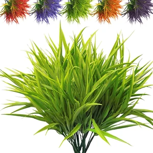 Outdoor Artificial Plants 8 Bundles Fake Plants Grass UV Resistant Fake Flowers - Picture 1 of 7