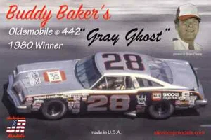 Salvinos JR BBO1980D Buddy Baker Oldsmobile 442 "Gray Ghost" 1980 Winner Kit ... - Foto 1 di 2