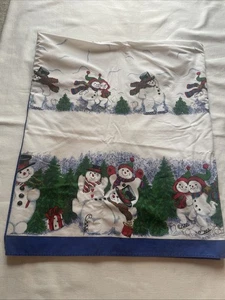 MANTEL RECTANGULAR DISEÑO MUÑECO DE NIEVE NAVIDAD VINTAGE 98 X 58 PULGADAS - Imagen 1 de 4