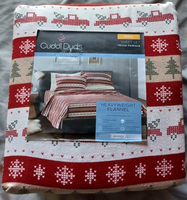 Juego completo de sábanas Cuddl Duds camión de franela pesado Fairisle invierno NUEVO NUEVO CON ETIQUETAS Foto 1 de 4
