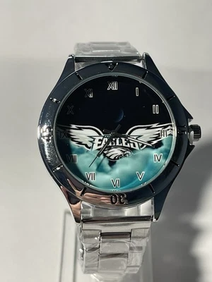 Reloj para hombre Philadelphia Eagles NFL Team Logo acero inoxidable-plateado NUEVO Foto 1 de 4