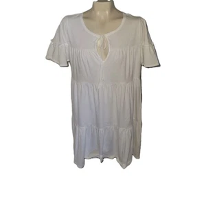 J CREW Neu Stufen Lagenlook Weiß Fließend Kleid Strand Sommer Küste Kalifornien - Bild 1 von 8