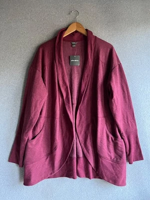 Eddie Bauer Cardigan Womens 2XL Ruby Open Fleece NWT - Image 1 of 4