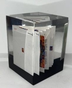 Vintage Informatics Inc Lucite Paperweight Vintage Computer Software Desk Top - Picture 1 of 9