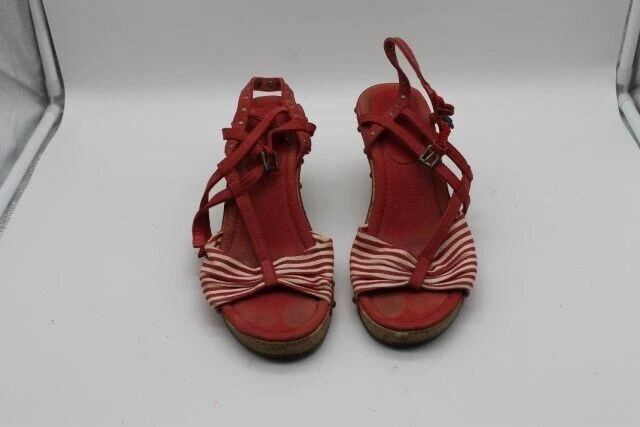 Esprit Schuhe Gr. 39 rot mit weißen Streifen Sehr gut #A0877 - Bild 1 von 1