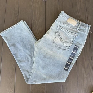 BKE Buckle Jake Straight Jeans Mens 42x32 Light Wash Blue Premium Stretch Denim - Picture 1 of 14
