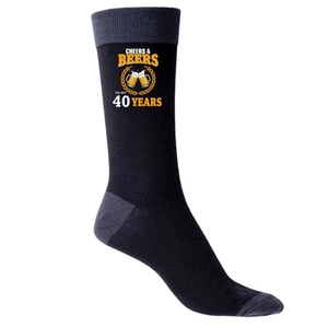 Cheers 40th Birthday Men's Black Socks Gift For Him 40 Year Old Present - Picture 1 of 6