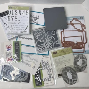 Lotto artigianale misto stampi da taglio metallo set timbri trasparenti Big Shot Sizzix usati - Foto 1 di 7