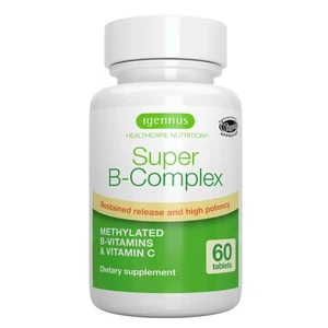 Igennus Super B-Komplex methylierte B-Vitamine, nachhaltige Freisetzung, sauberes Etikett... - Bild 1 von 9