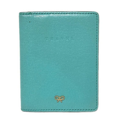 Auténtico soporte para pase de cuero azul claro Anya Hindmarch Foto 1 de 4